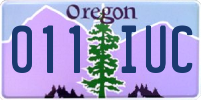 OR license plate 011IUC