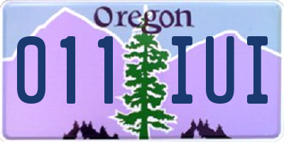 OR license plate 011IUI