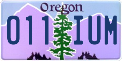 OR license plate 011IUM