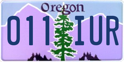 OR license plate 011IUR