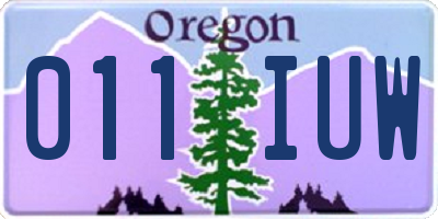 OR license plate 011IUW