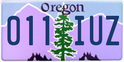 OR license plate 011IUZ