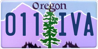 OR license plate 011IVA