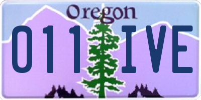 OR license plate 011IVE