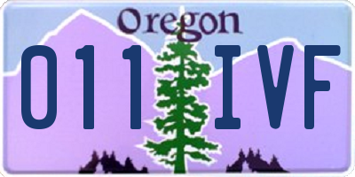 OR license plate 011IVF