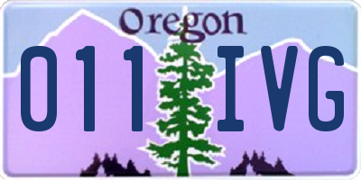 OR license plate 011IVG
