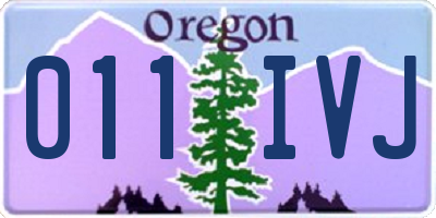 OR license plate 011IVJ
