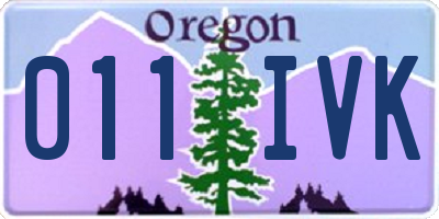 OR license plate 011IVK