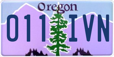 OR license plate 011IVN