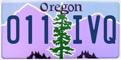 OR license plate 011IVQ