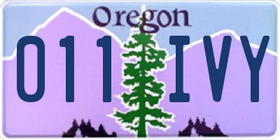 OR license plate 011IVY