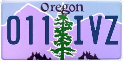 OR license plate 011IVZ