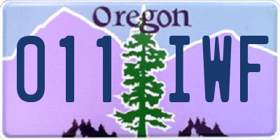 OR license plate 011IWF