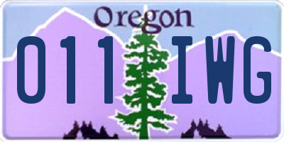 OR license plate 011IWG