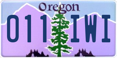 OR license plate 011IWI