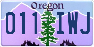 OR license plate 011IWJ