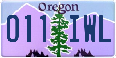 OR license plate 011IWL