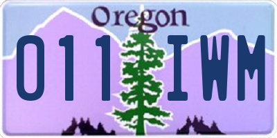 OR license plate 011IWM