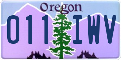 OR license plate 011IWV