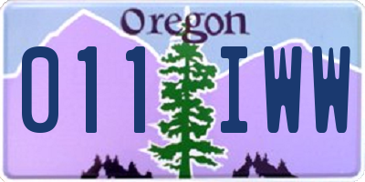 OR license plate 011IWW
