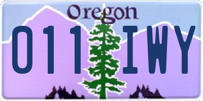 OR license plate 011IWY
