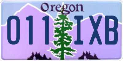 OR license plate 011IXB