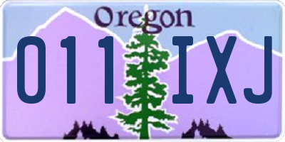 OR license plate 011IXJ