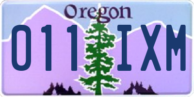 OR license plate 011IXM