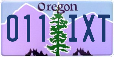 OR license plate 011IXT