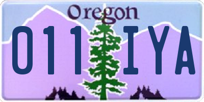 OR license plate 011IYA