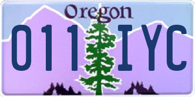 OR license plate 011IYC