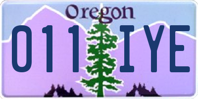 OR license plate 011IYE