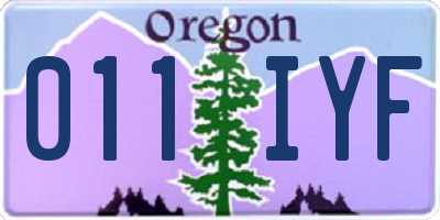 OR license plate 011IYF