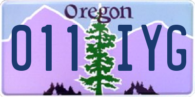 OR license plate 011IYG