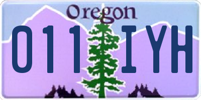OR license plate 011IYH