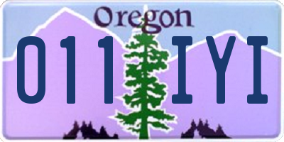 OR license plate 011IYI