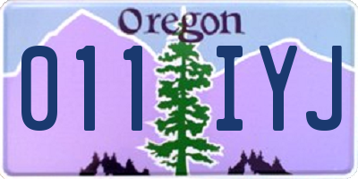 OR license plate 011IYJ