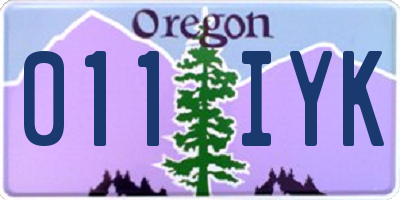OR license plate 011IYK