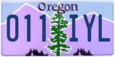 OR license plate 011IYL