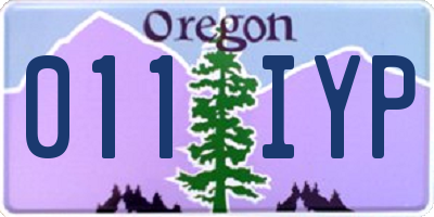 OR license plate 011IYP