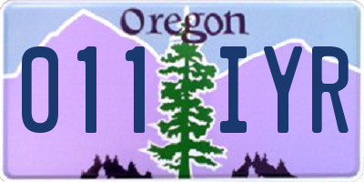 OR license plate 011IYR