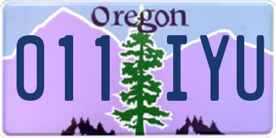 OR license plate 011IYU
