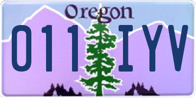 OR license plate 011IYV