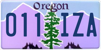 OR license plate 011IZA