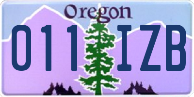 OR license plate 011IZB