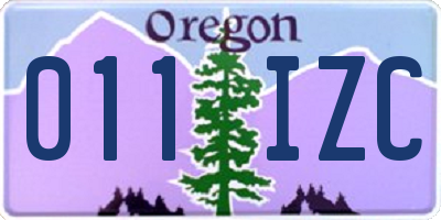 OR license plate 011IZC