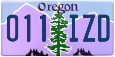 OR license plate 011IZD