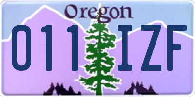 OR license plate 011IZF