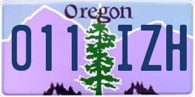 OR license plate 011IZH