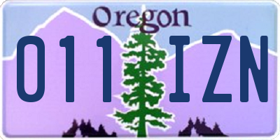 OR license plate 011IZN